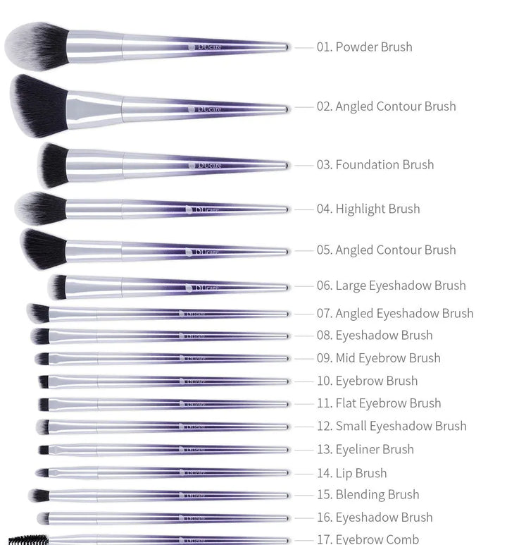 DUcare Makeup Brush Set 17Pcs Slay Co INTL